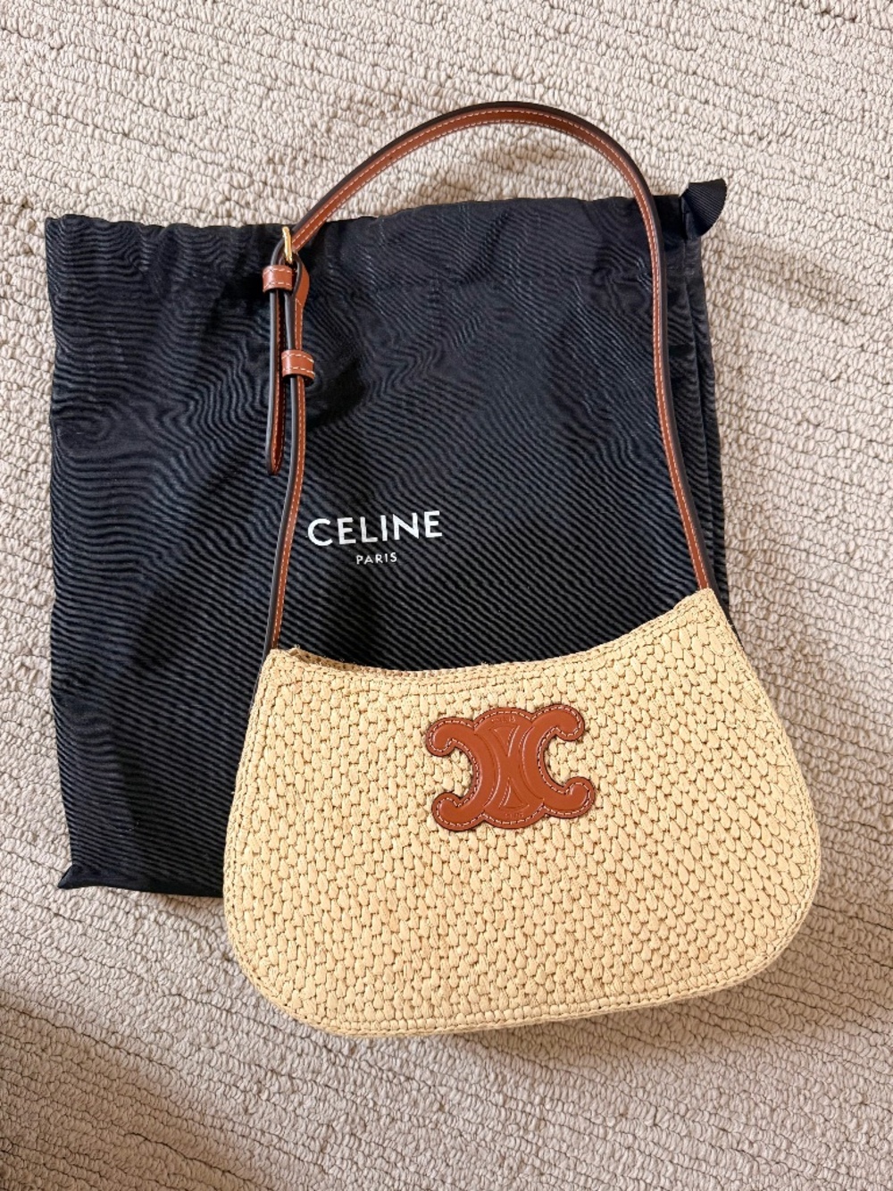 CELINE Darling Raffia & Leather Medium Tilly Bag NWT $2,100!! RARE - Picture 7 of 7